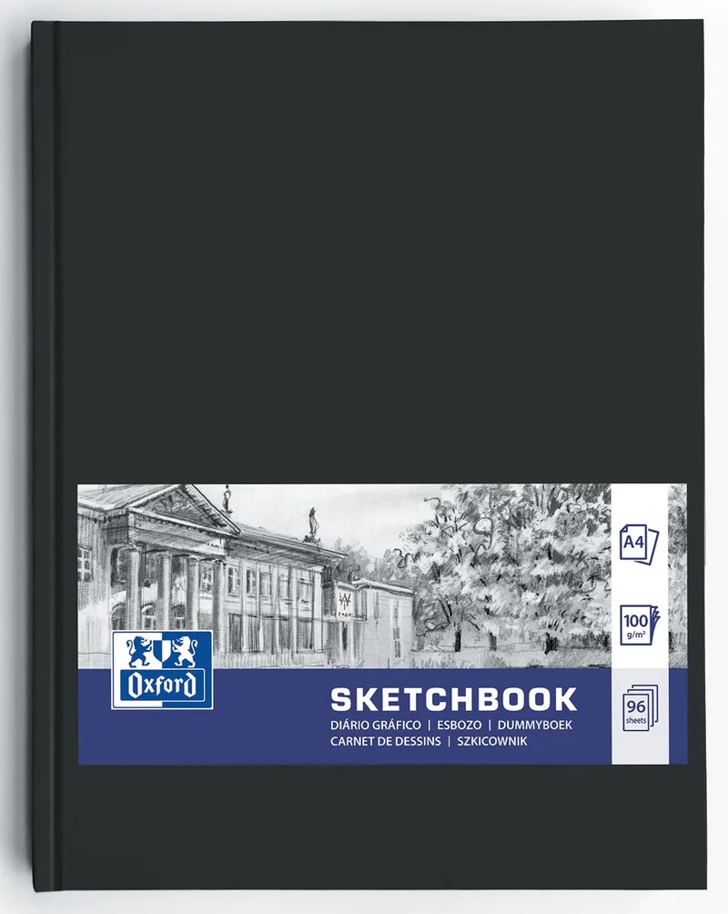 "Sketchbook" dummyboek, 96 vel, 100 g/m², ft A4, zwart by Oxford – product photo