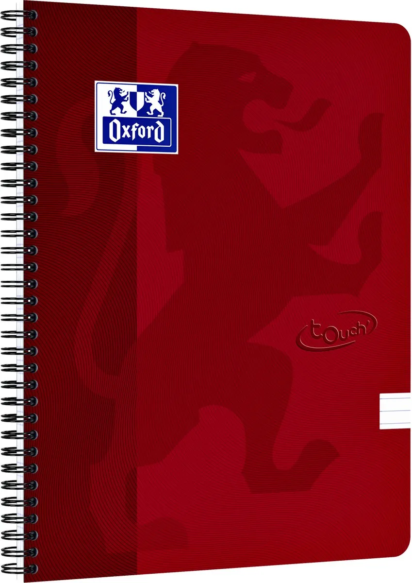 Spiraalblok oxf touch a4 lijn 140pag 80gr rd | 5 stuks by Oxford in Red – product photo