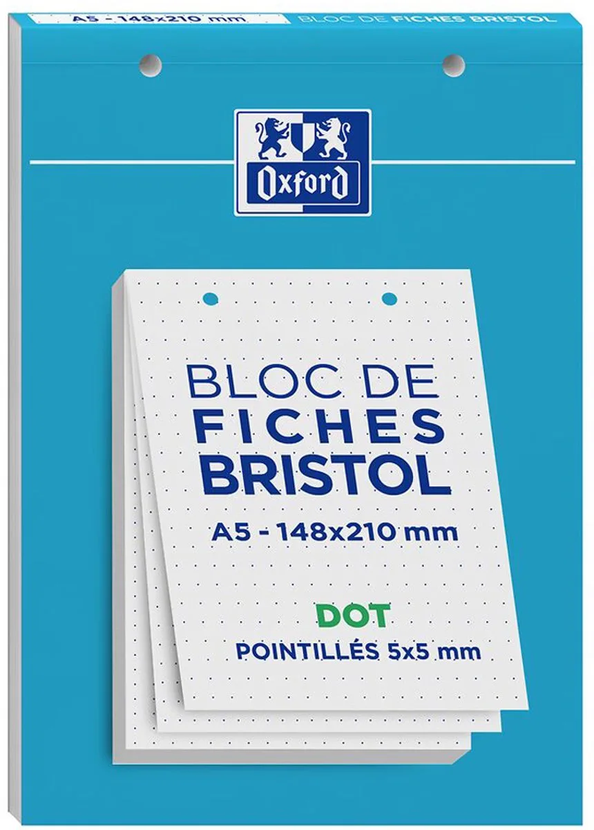 systeemkaarten, DIN A5, geruit, wit de Oxford en Bleu – photo produit