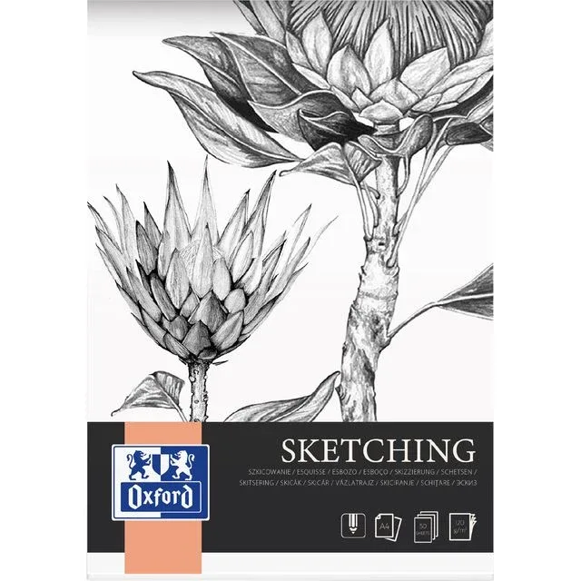 Tekenblok oxford sketching a4 50 vel | 5 stuks von Oxford – Produktfoto
