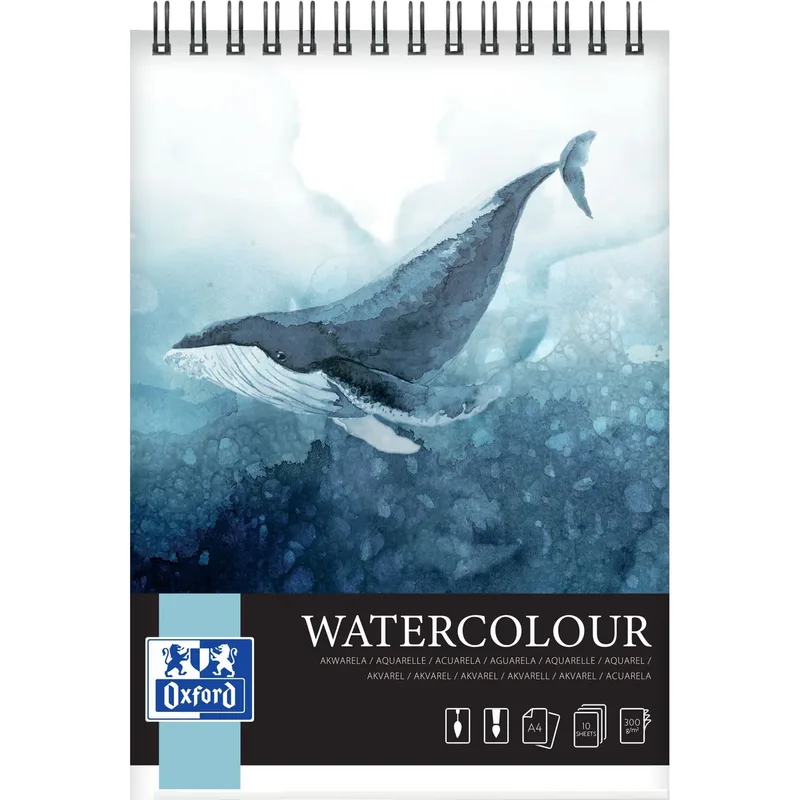 Tekenblok oxford watercolour a4 10 vel spiraal | 5 stuks van Oxford – productfoto
