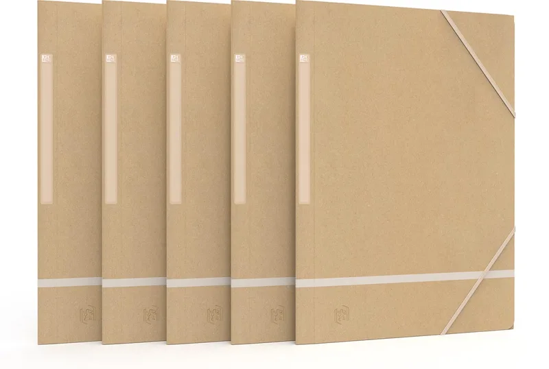 Touareg elastomap, uit karton, ft A4, naturel en geassorteerde kleuren, pak van 5 stuks by Oxford – product photo