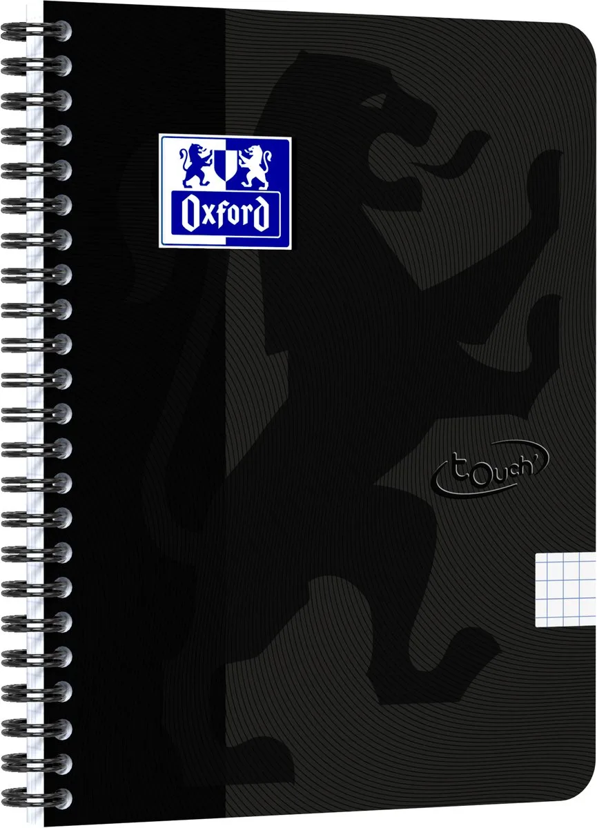 Touch - Schrijfblok - A5 - Geruit - 140 pagina's - 90g - soft cover från Oxford i Svart – produktbild