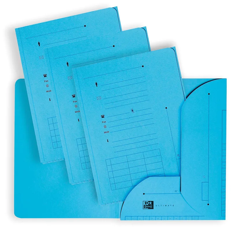 Ultimate dossiermap, formaat A4, uit karton, met 2 kleppen, pak van 25 stuks, blauw by Oxford – product photo