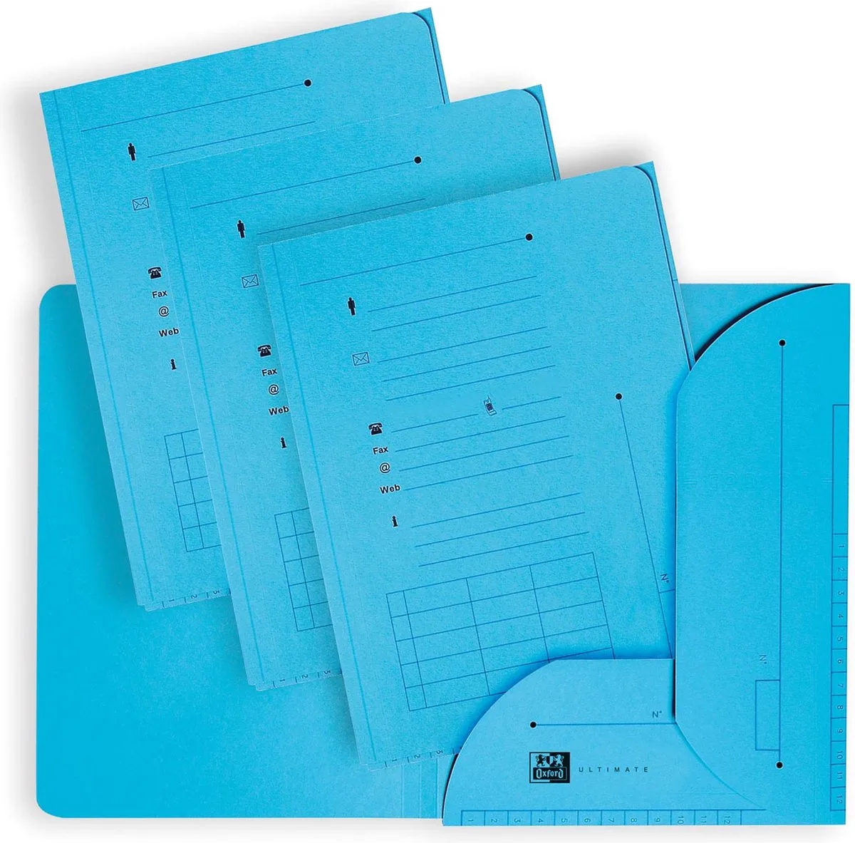 Ultimate dossiermap, formaat A4, uit karton, met 2 kleppen, pak van 25 stuks, 4 stuks de Oxford en Bleu – photo produit