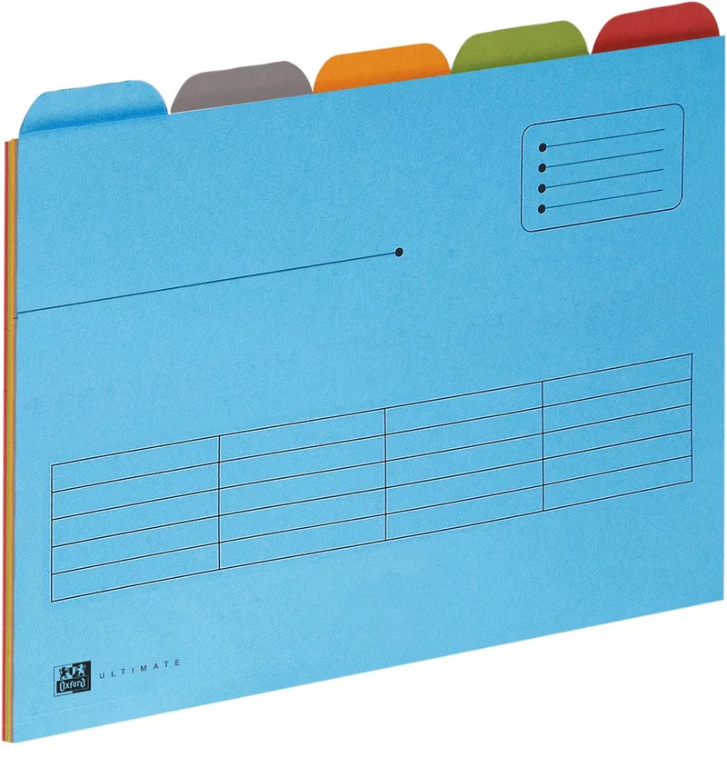Ultimate dossiermap ft A4, uit karton, 5 tabs, assorti by Oxford – product photo