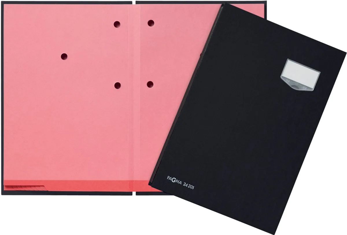 handtekenmap/vloeiboek´DE LUXE´, DIN A4, 20 vakken von Pagna in Rosa – Produktfoto