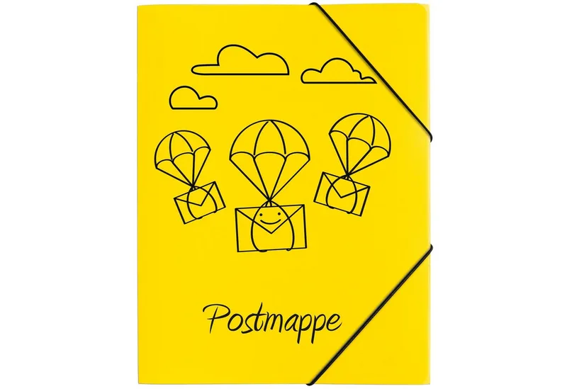 Organisationsmappe Pagna Gummizugmappe A4 PP Postmappe 3 Einschlagklappen gelb von Pagna – Produktfoto