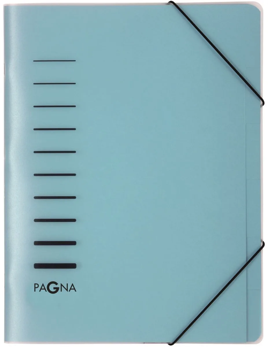 Pagna 40056-02, Project folder, A4, Polypropyleen (PP), Portret, Elastische band van Pagna in Blauw – productfoto