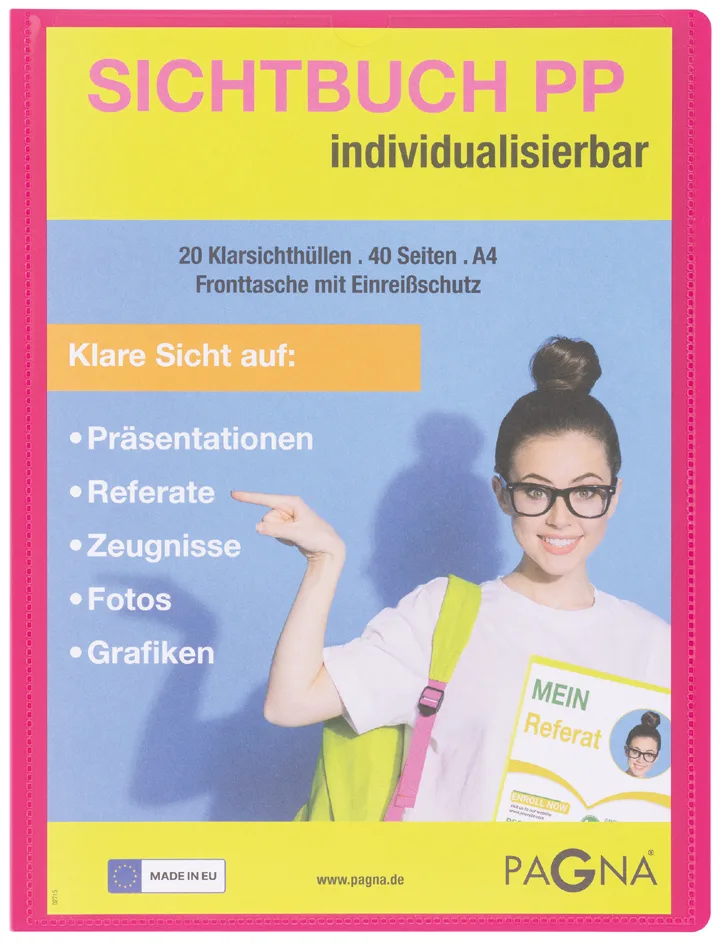 Präsentations-Sichtbuch , School, , DIN A4, dunkelrosa von Pagna – Produktfoto