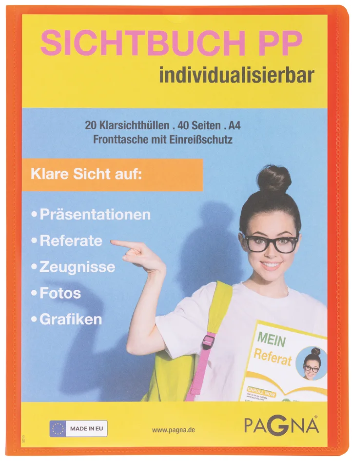 Präsentations-Sichtbuch , School, , DIN A4, orange von Pagna – Produktfoto