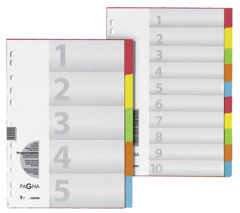 Register A4 XXL 10tlg. 5-farbig van Pagna – productfoto