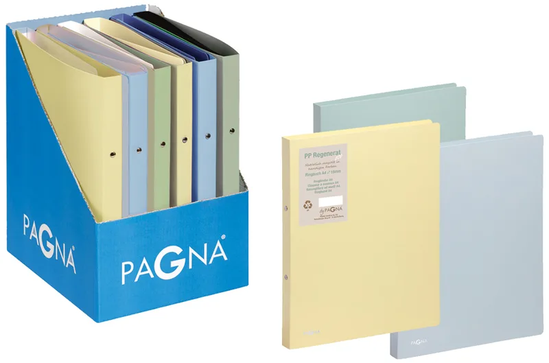 Ringbücher , Pastell eco, , farbig sortiert, Display fra Pagna – produktbillede