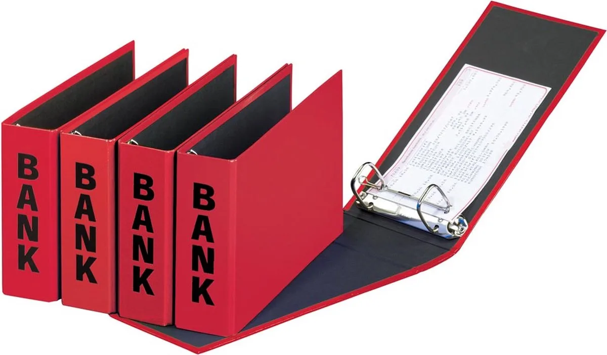 ringmap (PCR) formaat 14 x 25 cm glans uitvoering met zwarte belettering van Pagna in Rood – productfoto
