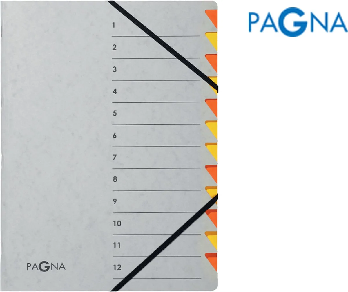 Sorteermap Pagna Easy - A4 - 12 tabs - oranje/geel de Pagna en Oranje-geel 12T – photo produit