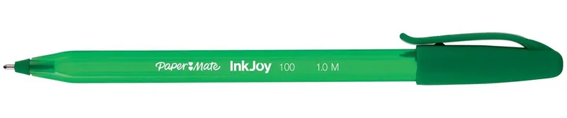 balpen InkJoy 100 met dop, groen by Paper Mate – product photo