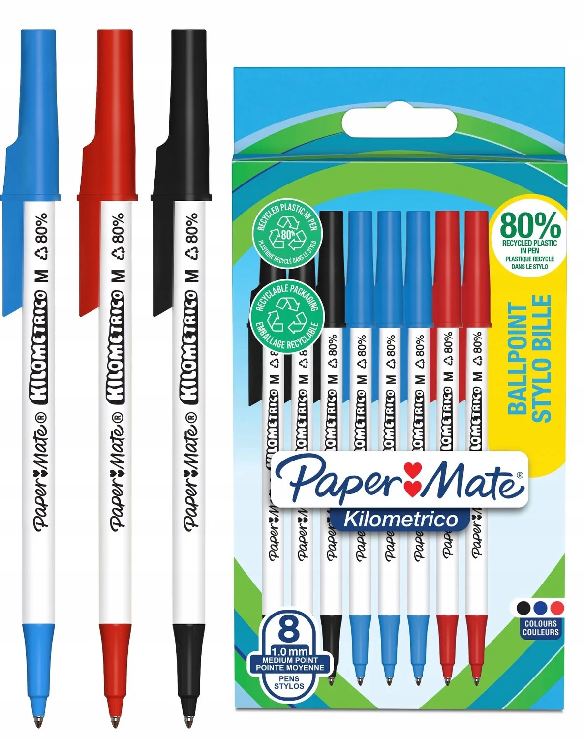 Bureau Pennen Set - 8 Stuks - Mix Kleuren by Paper Mate – product photo