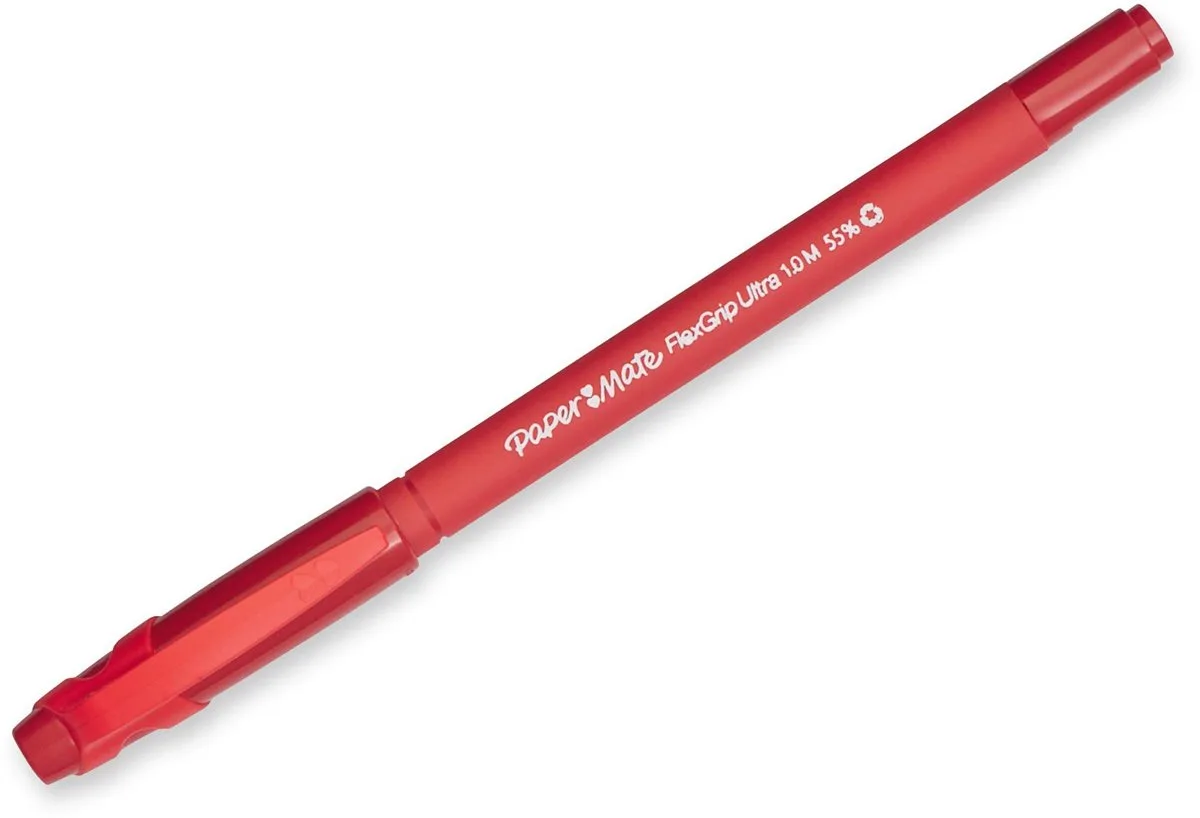 Flexgrip Ultra Cap Rode Pen M 0,4 mm - 1 Stuk från Paper Mate i Röd – produktbild