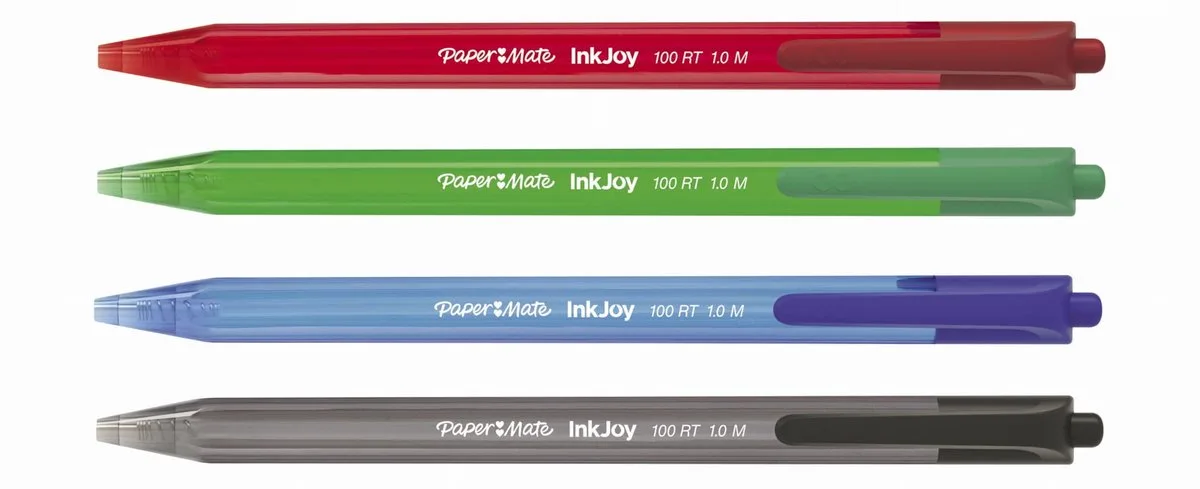 InkJoy 100RT Balpen Set - 10 stuks, 4 kleuren de Paper Mate en Noir, Bleu, Rouge, Vert – photo produit