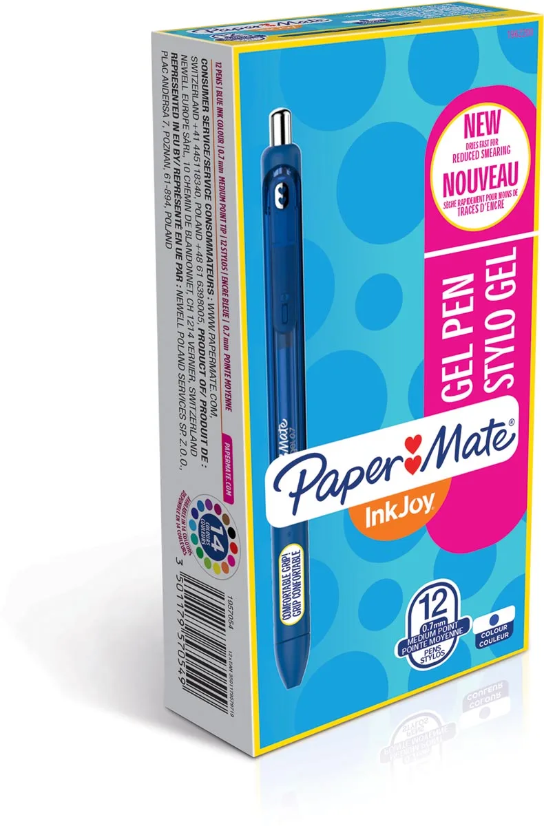 roller InkJoy Gel medium, blauw (pure blue joy) by Paper Mate – product photo