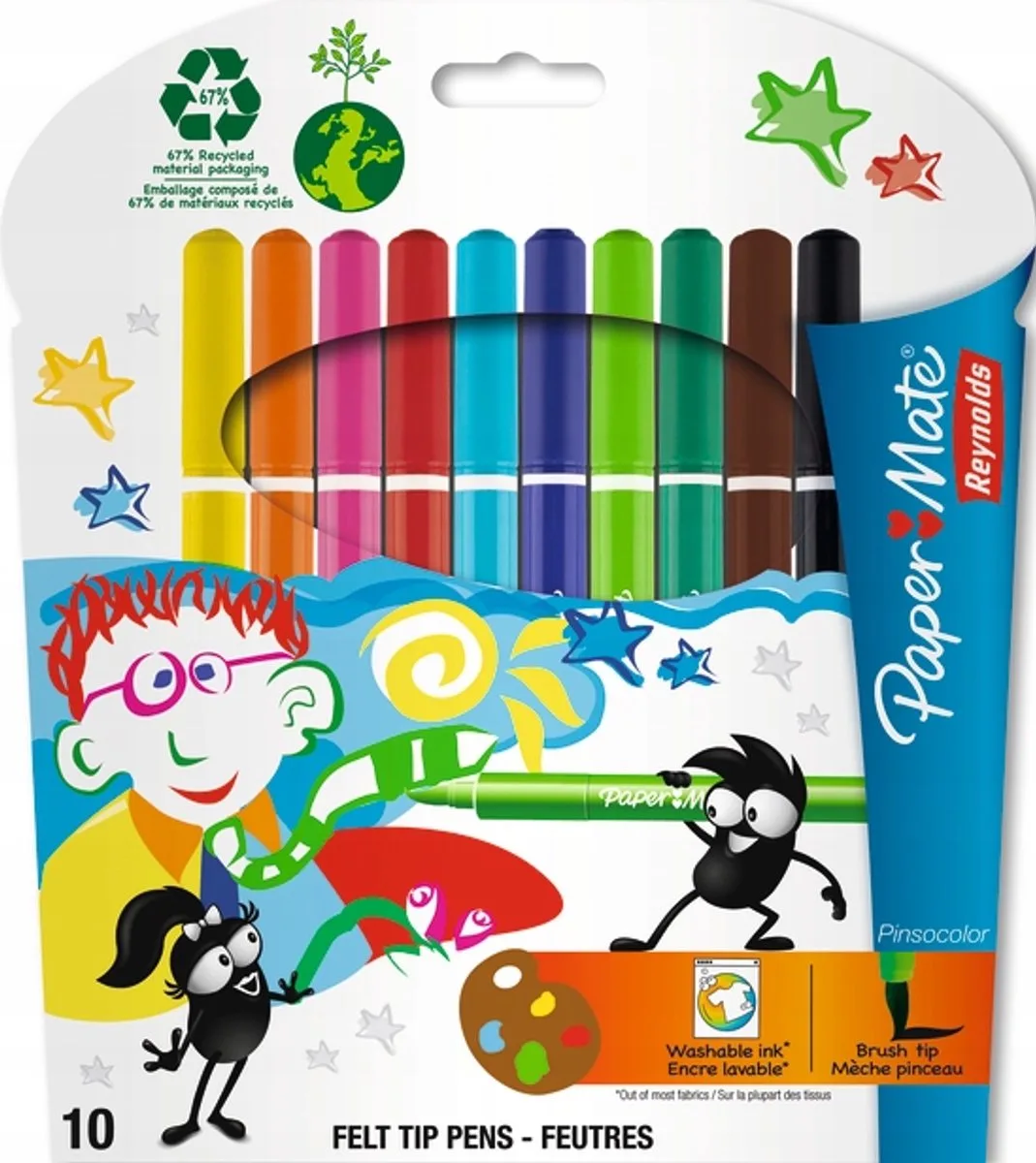Stiften Set - 10 Kleuren Penseelpunt van Paper Mate in Meerkleurig – productfoto