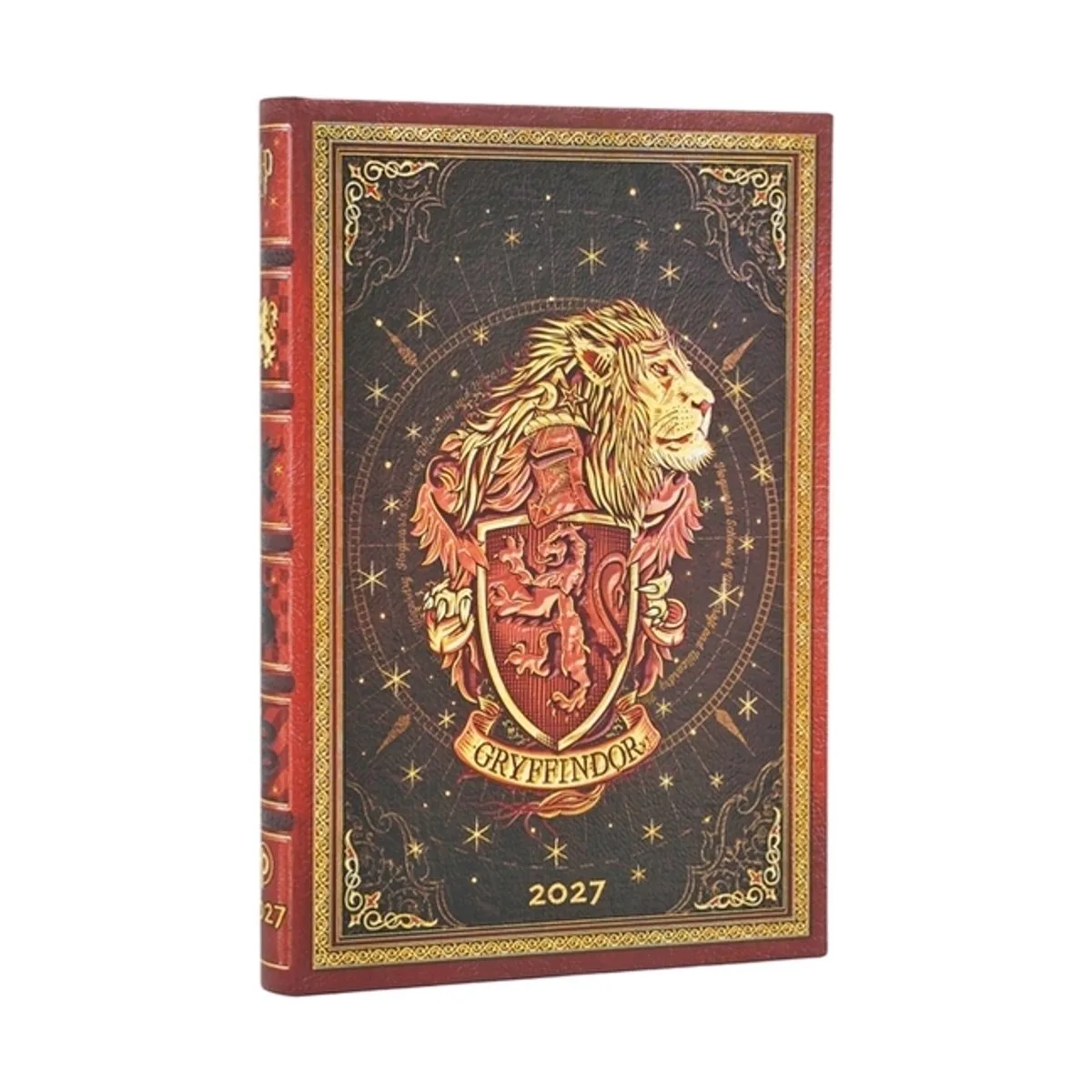 2027 Gryffindor Diary (harry Potter Collection) Mini 12-month Hardcover Dayplanner (elastic Band Closure) Horizontal från Paperblanks i Brun – produktbild