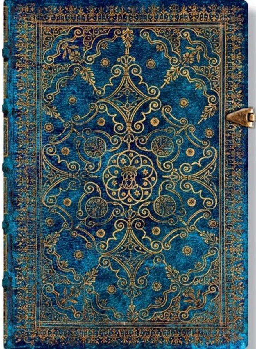 Azure Midi - Lined Journal - 13 x 18 cm från Paperblanks i Blauw-goud – produktbild