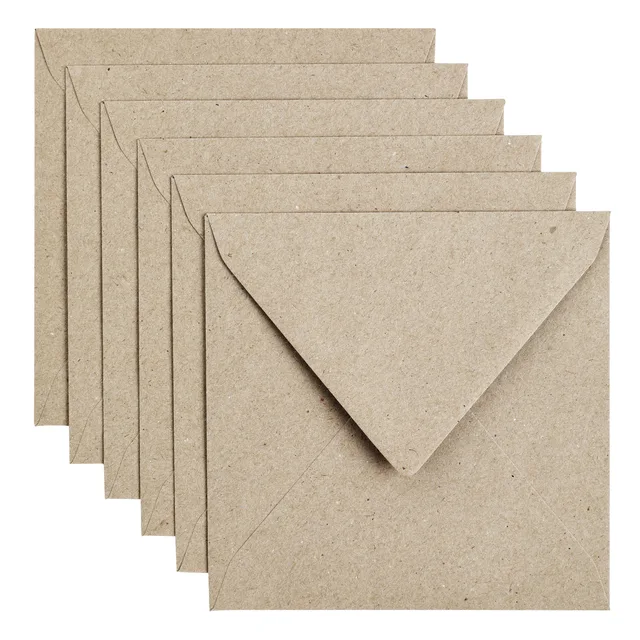 Envelop Papicolor 140x140mm kraft grijs pak à 6 stuks by Papicolor – product photo