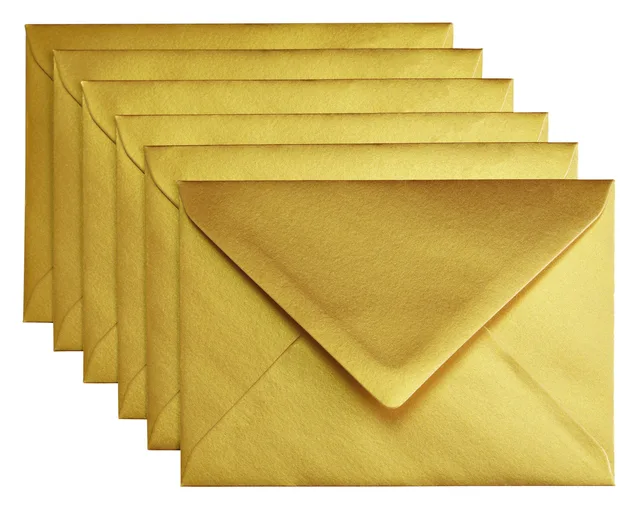 Envelop Papicolor C6 114x162mm metallic goud pak à 6 stuks van Papicolor – productfoto