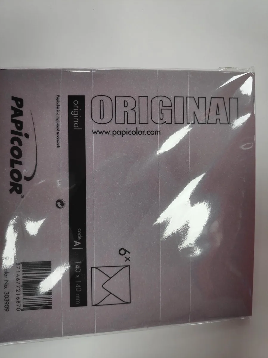 Original Envelop 6 stuks 140 x 140 mm van Papicolor in Aubergine – productfoto