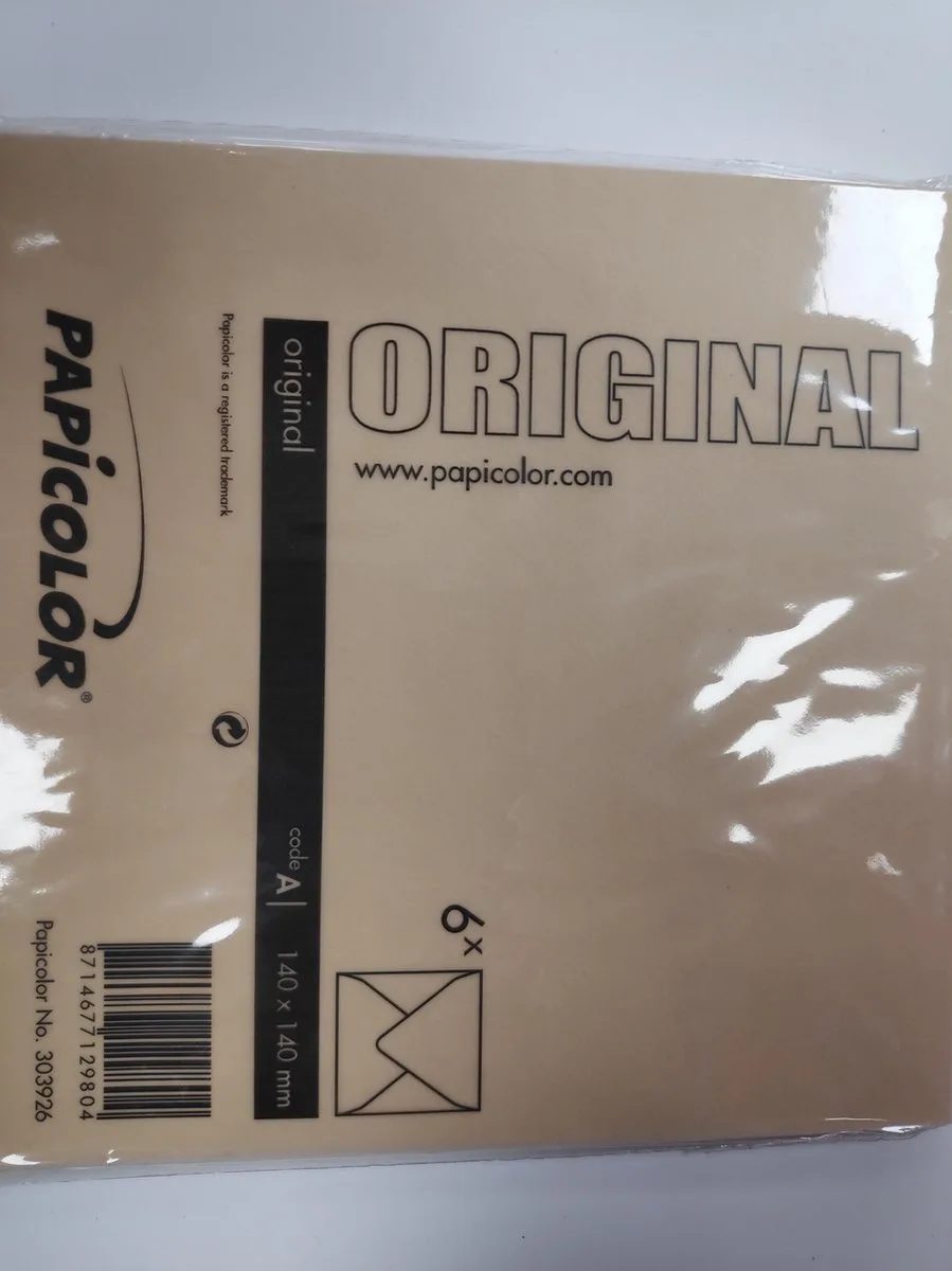 Original Envelop 6 stuks 140 x 140 mm van Papicolor in Caramel – productfoto
