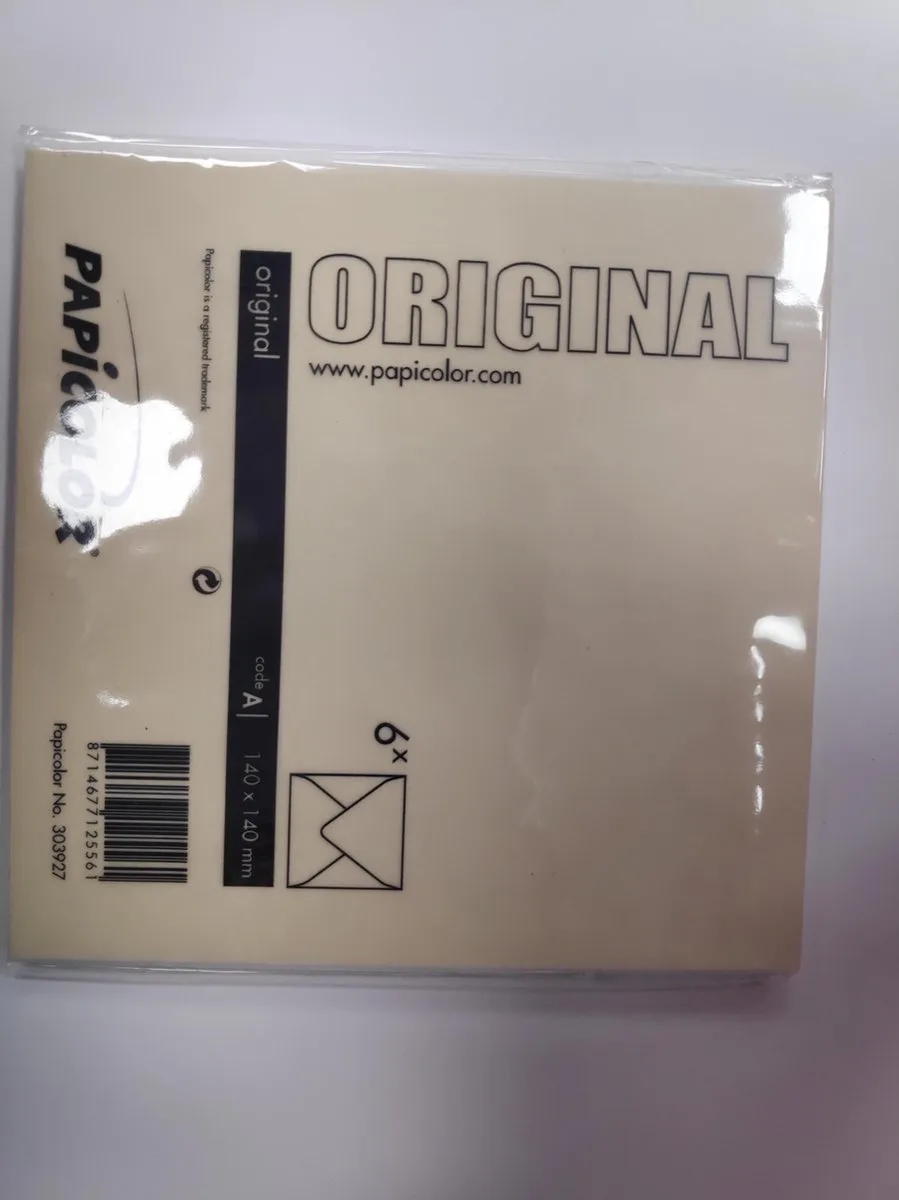 Original Envelop 6 stuks 140 x 140 mm van Papicolor in Crème – productfoto