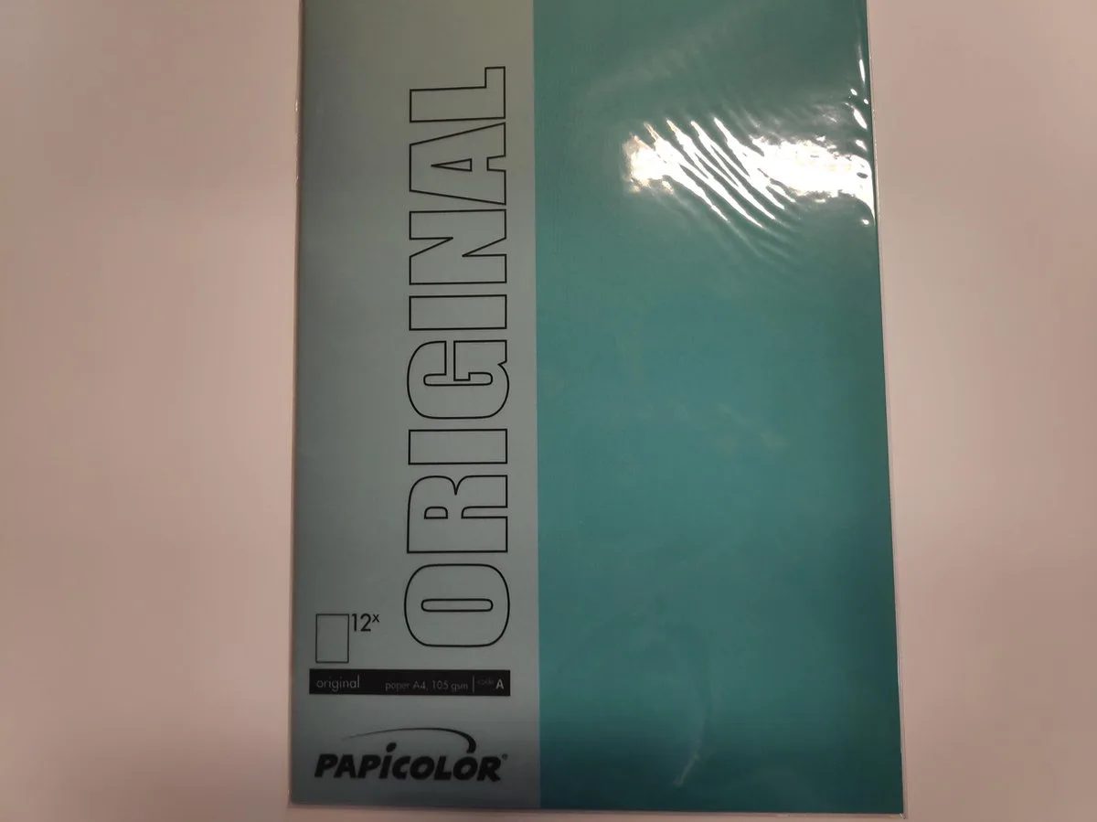Original Papier A4 105 gsm 12 Sheets van Papicolor in Turquoise – productfoto