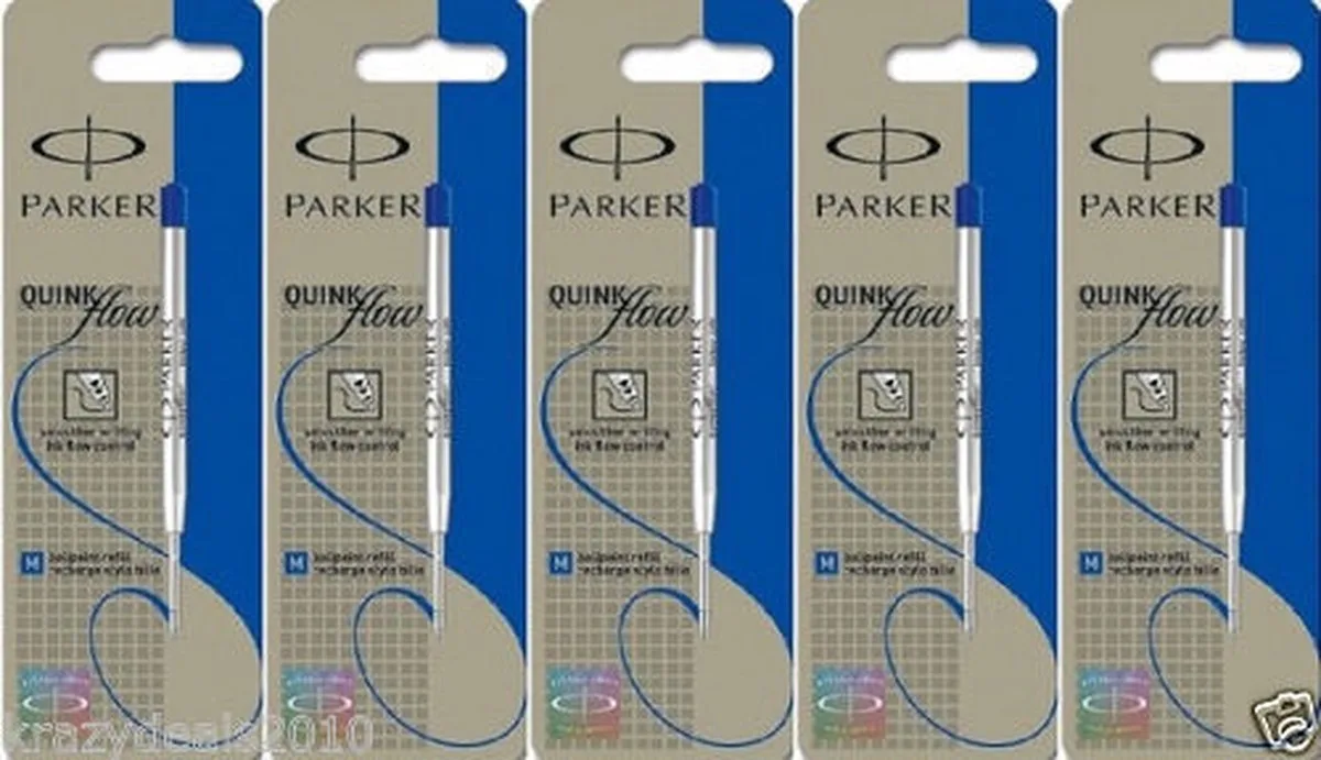 Balpenvulling Parker QuinkFlow Medium x 5. de Parker en Bleu – photo produit