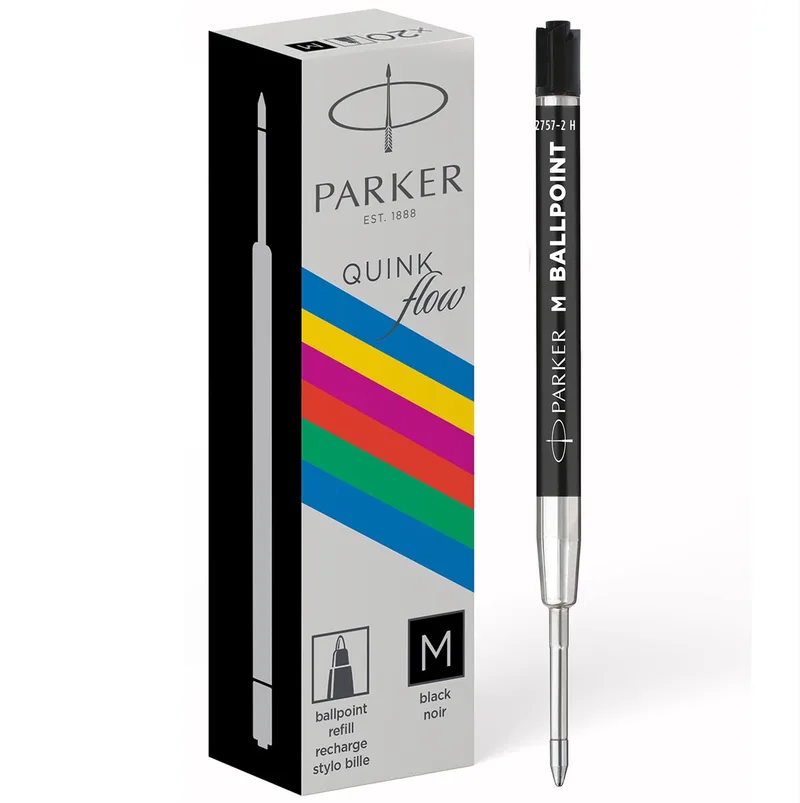 ECO balpen navulling, medium, zwart, 20 stuks van Parker – productfoto
