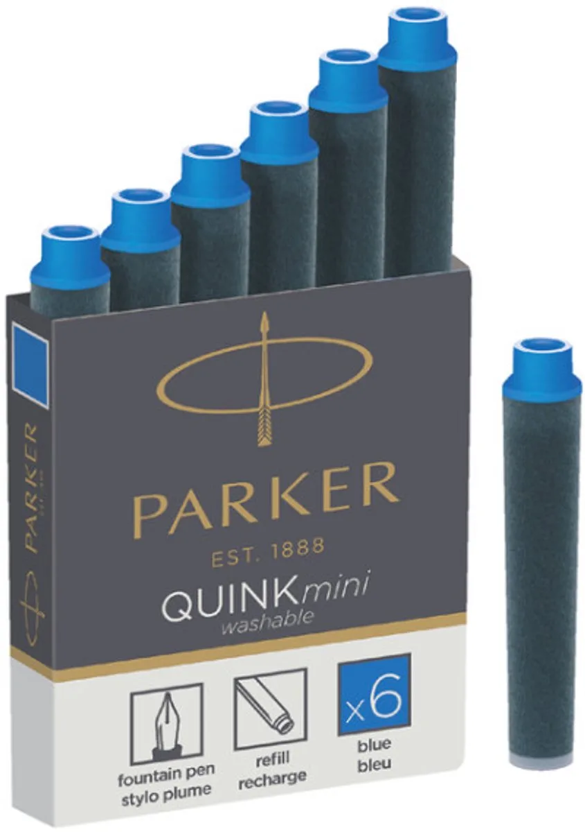 Esprit Inktpatronen Quink Blue 6x de Parker en "blauw – photo produit