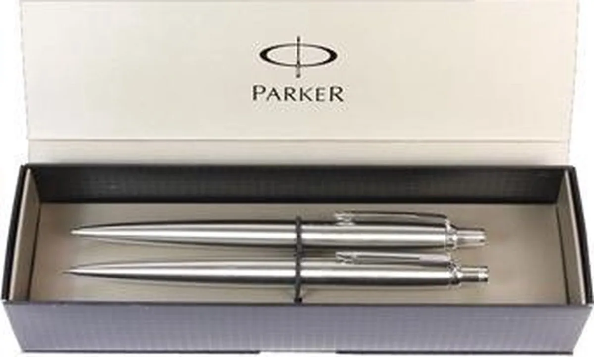 giftbox Parker Jotter Steel CT balpen en vulpotlood de Parker en Staal – photo produit