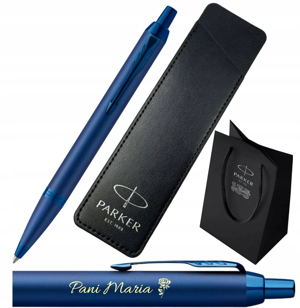 IM Blauwe Pen met Gravure, Etui & Cadeautas van Parker – productfoto
