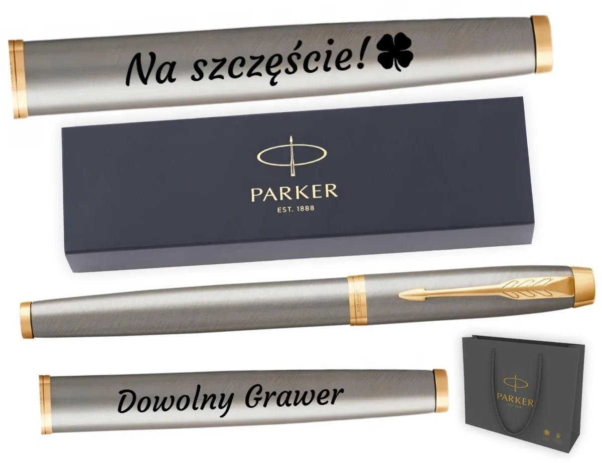 IM Brushed GT Vulpen met Gravure - Luxe Cadeau van Parker in Brushed Metal GT – productfoto