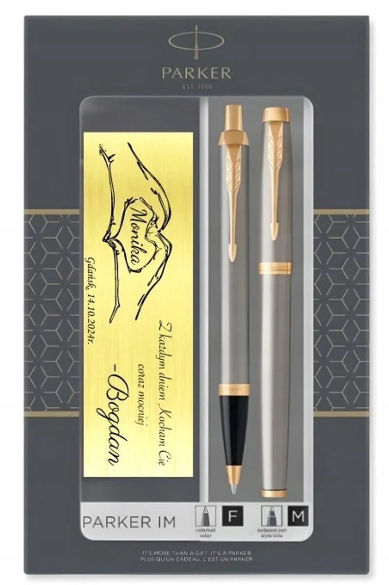 IM Brushed Metal GT Set - Balpen & Vulpen met Gravure de Parker – photo produit