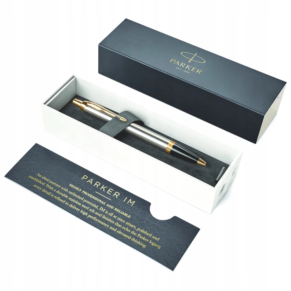 IM Brushed Metal Vulpen - Stijlvol Schrijven in Blauw de Parker – photo produit