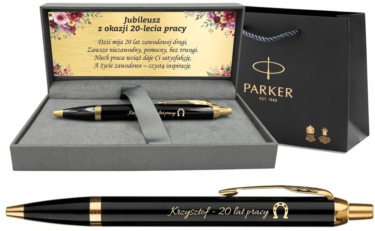 IM GT Zilveren Pen met Gravure - Luxe Jubileum Cadeau van Parker in Zwart – productfoto