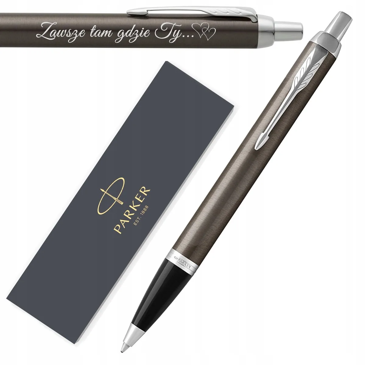 IM Pen met lasergravering de Parker en Dark Espresso CT – photo produit