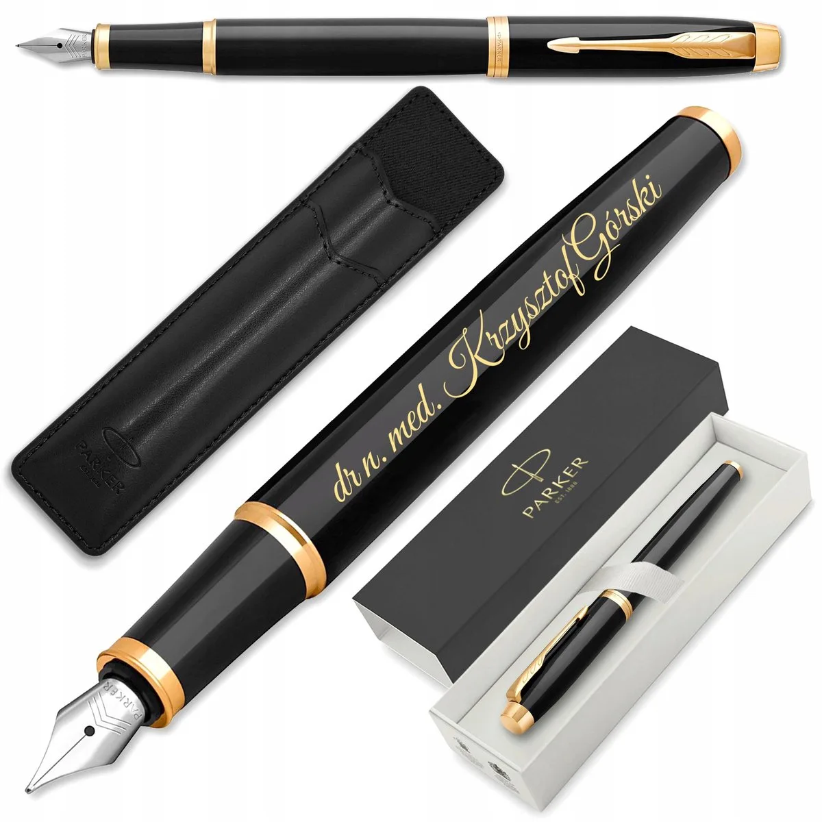 IM Vulpen GT Verguld met Etui & Gratis Gravure van Parker in Zwart – productfoto