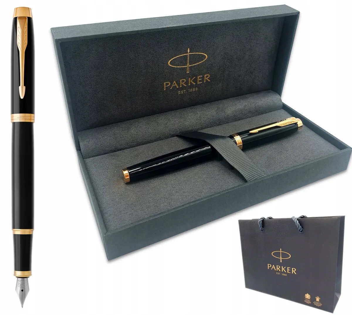 IM Vulpen Zwart GT - Luxe Geschenkverpakking van Parker in Zwart Goud – productfoto