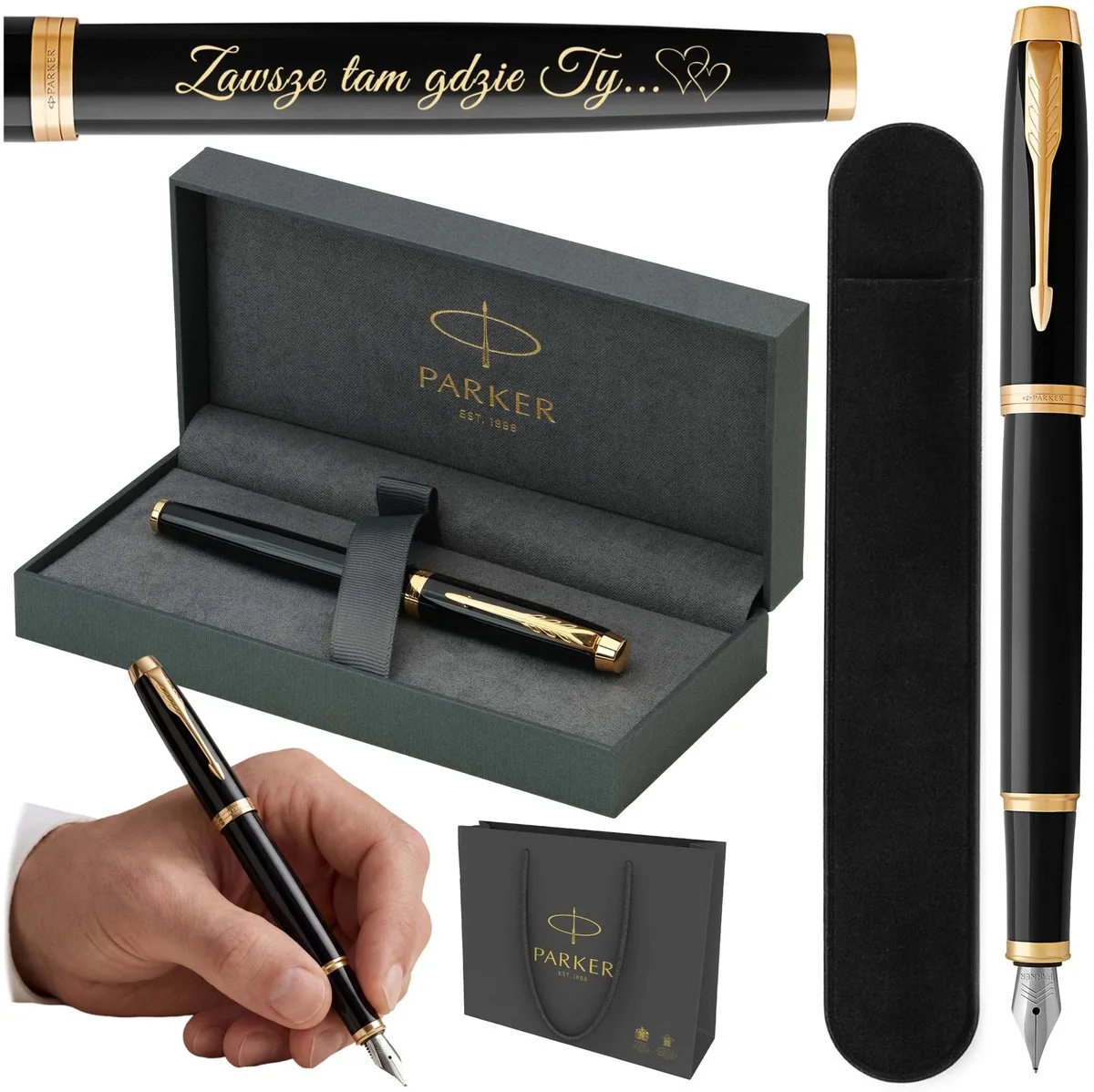 IM Vulpen Zwart GT met Gravure & Luxe Geschenkset van Parker – productfoto