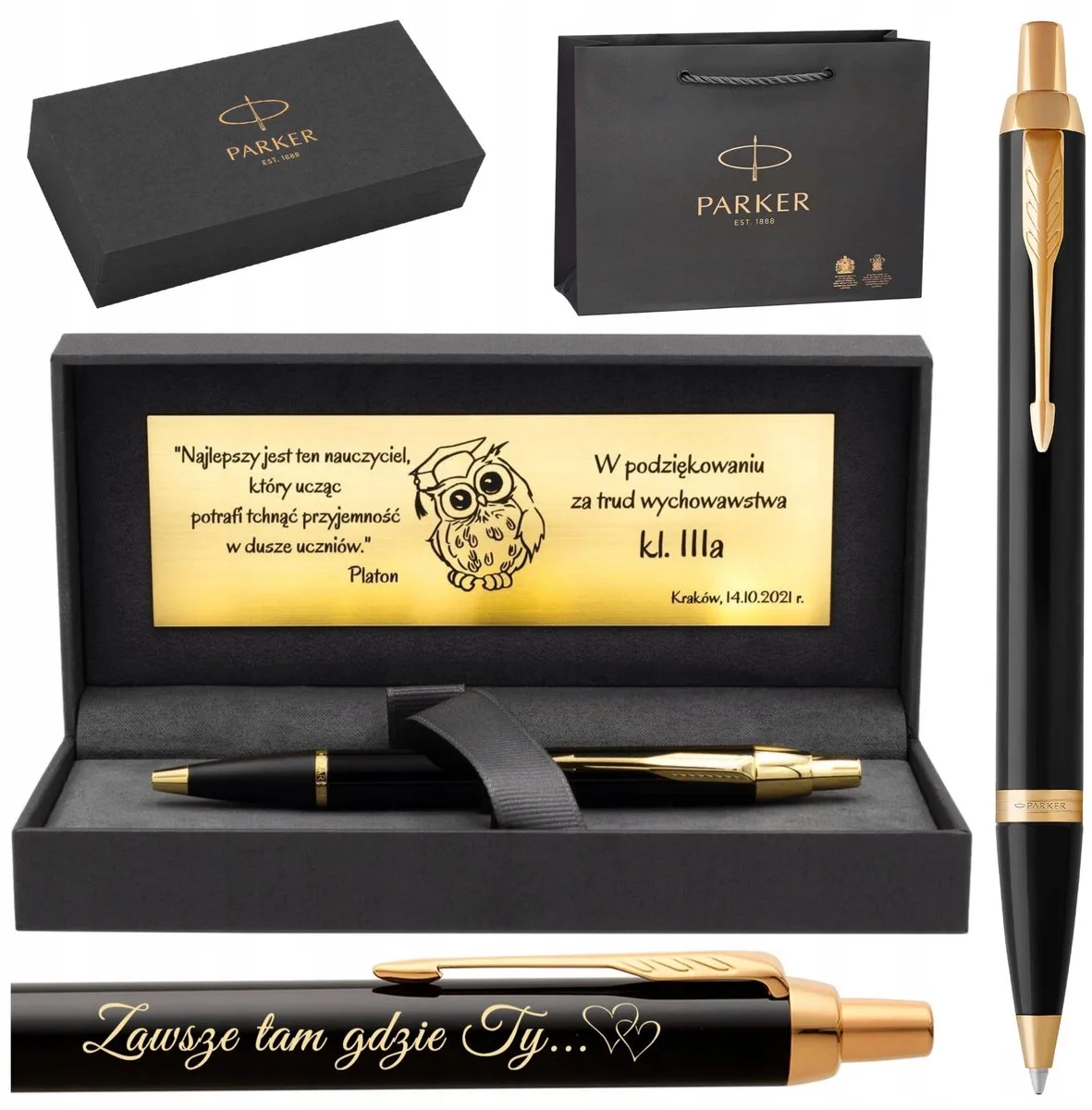 IM Zwart GT Luxe pen met gravure en prestige geschenkdoos de Parker en Or – photo produit
