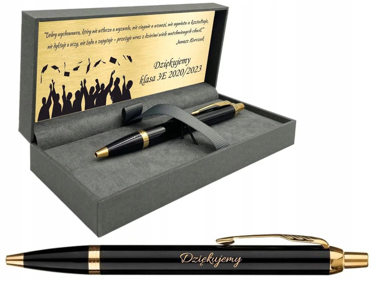 IM Zwart Verguld GT Pen met Gravure & Cadeauplaatje von Parker in Black and gold – Produktfoto
