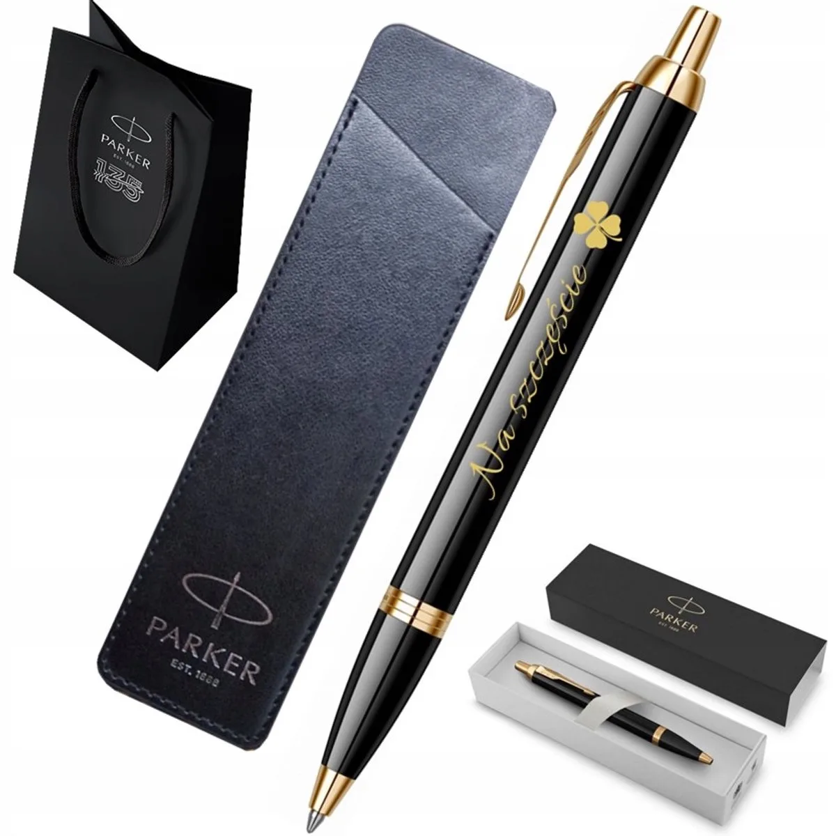 IM Zwarte Pen met Gouden Details & Gratis Gravure & Etui de Parker – photo produit