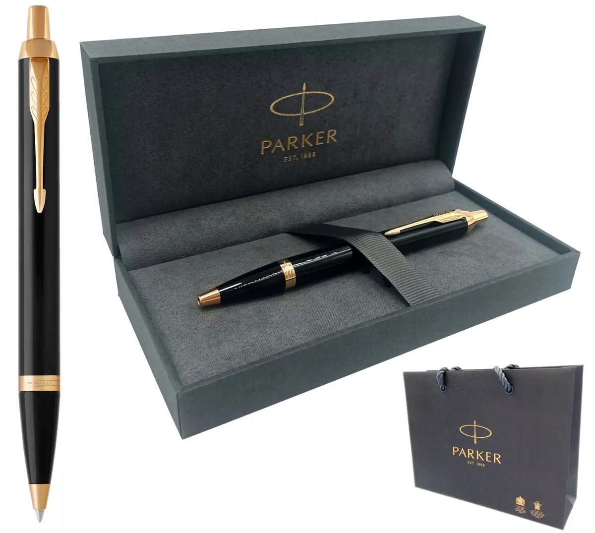 IM Zwarte Vulpen met Gouden Accenten - Luxe Geschenkverpakking de Parker en Noir – photo produit